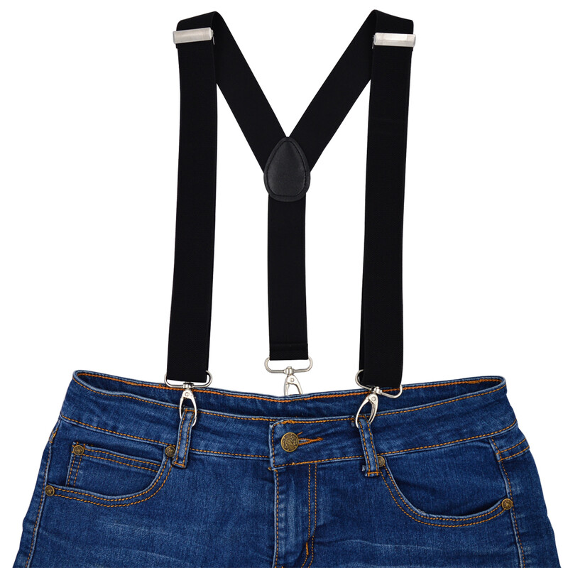 Тиранти за мъже 3,5 см широк Y гръб с 4 здрави куки Регулируеми еластични презрамки за панталон Презрамки Тиранти за възрастни за жени