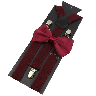 Elastīgi ādas bikšturi Bowtie komplekts Bikšturi Vīriešu Sieviešu Sage Green Regulējamas Bikšturi siksnas kāzu Y-muguras kreklu aksesuāri