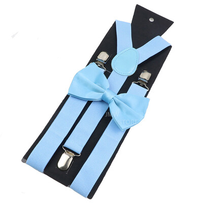 Elastīgi ādas bikšturi Bowtie komplekts Bikšturi Vīriešu Sieviešu Sage Green Regulējamas Bikšturi siksnas kāzu Y-muguras kreklu aksesuāri