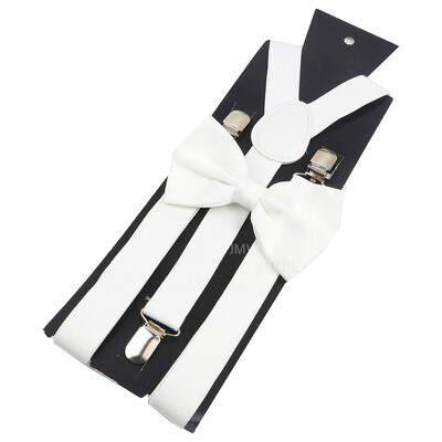 Elastīgi ādas bikšturi Bowtie komplekts Bikšturi Vīriešu Sieviešu Sage Green Regulējamas Bikšturi siksnas kāzu Y-muguras kreklu aksesuāri