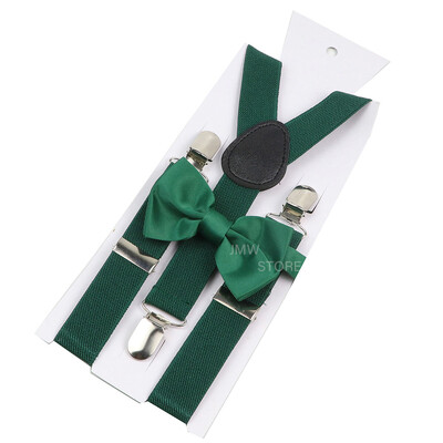 Elastīgi ādas bikšturi Bowtie komplekts Bikšturi Vīriešu Sieviešu Sage Green Regulējamas Bikšturi siksnas kāzu Y-muguras kreklu aksesuāri