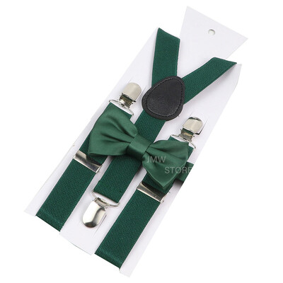 Elastīgi ādas bikšturi Bowtie komplekts Bikšturi Vīriešu Sieviešu Sage Green Regulējamas Bikšturi siksnas kāzu Y-muguras kreklu aksesuāri