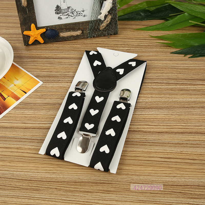 Hot Boys Girls Kids Children Toddlers Party Srce Y-Back Naramenice Crveno crne boje Podesivi elastični tregeri na štipaljke YHH0034