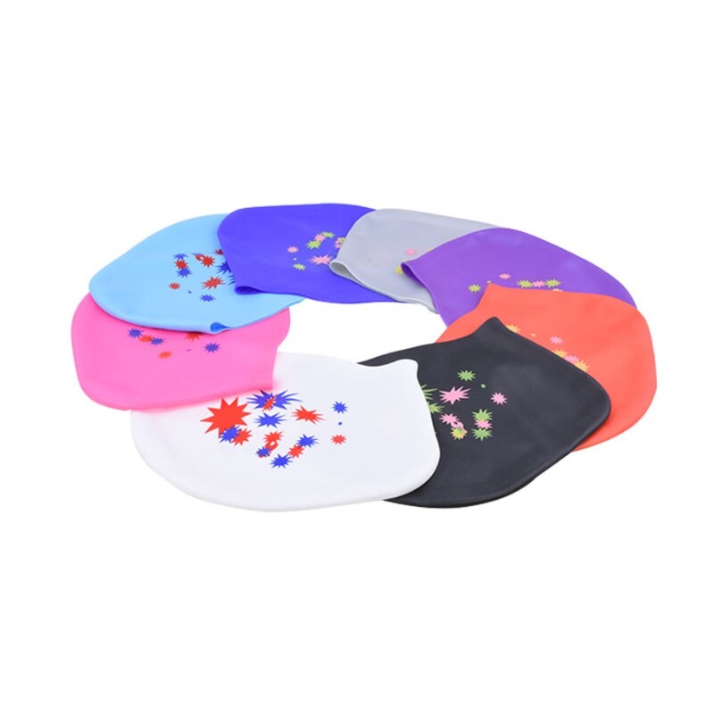 Cască de înot cu păr lung de mărime mare, model de stea, șapcă de înot din silicon, elastică, impermeabilă, echipament de înot pentru doamnă