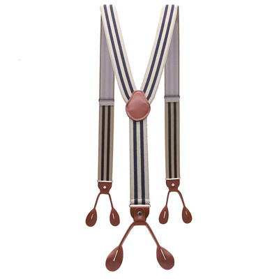 Унисекс ретро тиранти Мъжки презрамки Регулируеми тиранти с 6 копчета Еластични панталони с презрамки Y-образна форма Панталони от кафява кожа PU