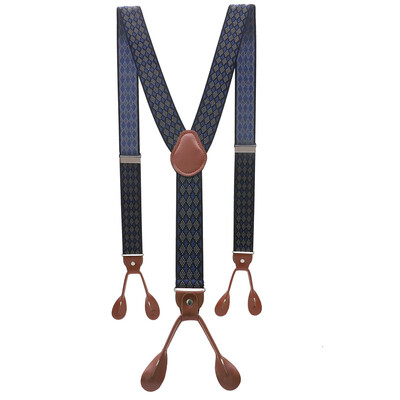 Унисекс ретро тиранти Мъжки презрамки Регулируеми тиранти с 6 копчета Еластични панталони с презрамки Y-образна форма Панталони от кафява кожа PU