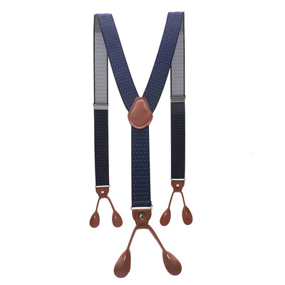 Унисекс ретро тиранти Мъжки презрамки Регулируеми тиранти с 6 копчета Еластични панталони с презрамки Y-образна форма Панталони от кафява кожа PU