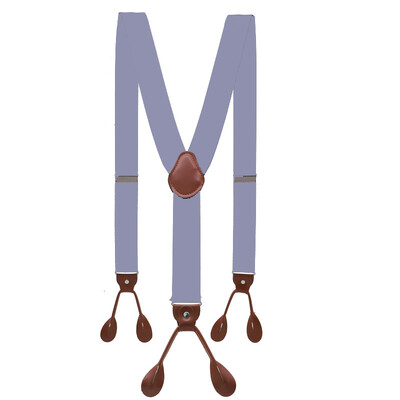 Унисекс ретро тиранти Мъжки презрамки Регулируеми тиранти с 6 копчета Еластични панталони с презрамки Y-образна форма Панталони от кафява кожа PU