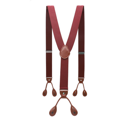 Унисекс ретро тиранти Мъжки презрамки Регулируеми тиранти с 6 копчета Еластични панталони с презрамки Y-образна форма Панталони от кафява кожа PU