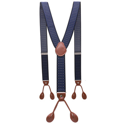 Унисекс ретро тиранти Мъжки презрамки Регулируеми тиранти с 6 копчета Еластични панталони с презрамки Y-образна форма Панталони от кафява кожа PU