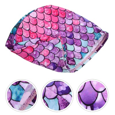 1 buc șapcă de înot sirenă pentru copii șapcă de înot cu sirenă șapcă de înot cu desene animate șapcă elastică din poliester pentru protecție pentru cap de înot