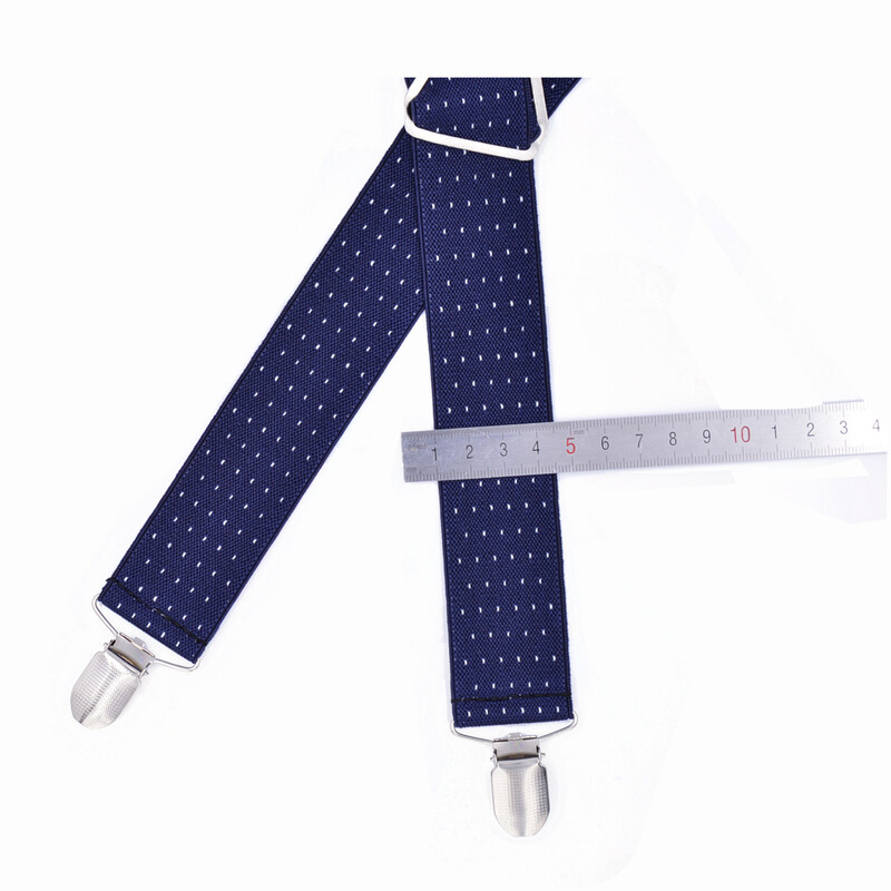 Izdržljivi veliki tregeri za muškarce, podesive elastične X stražnje hlače, ženski tregeri za hlače, kopče od 55 inča na točkice na tamnoplavom