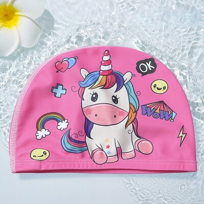 Bērnu multfilmas peldcepures bērniem elastīgs audums peldbaseins ūdens sporta veids aizsargāt ausis cepure Peldcepures cepures zēni meitenes