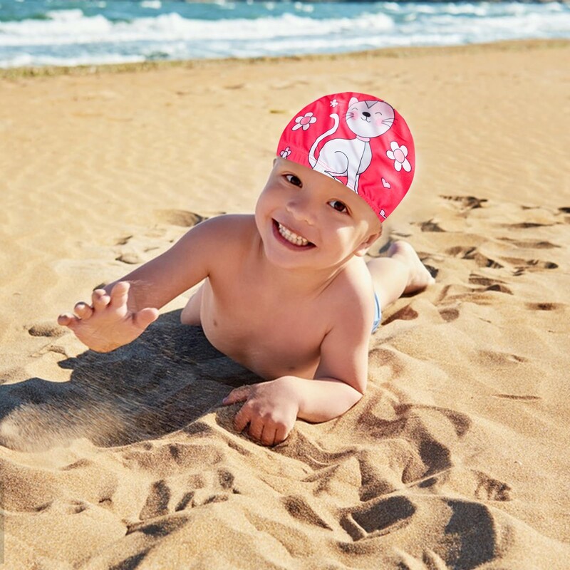 Bērnu multfilmas peldcepures bērniem elastīgs audums peldbaseins ūdens sporta veids aizsargāt ausis cepure Peldcepures cepures zēni meitenes