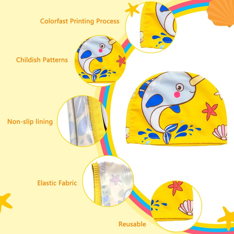 Bērnu multfilmas peldcepures bērniem elastīgs audums peldbaseins ūdens sporta veids aizsargāt ausis cepure Peldcepures cepures zēni meitenes