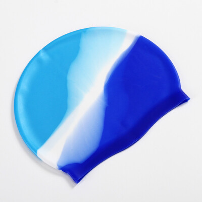 Cască de înot din silicon pentru adulți, rezistentă la apă, culoare gradient, șapcă de înot păr uscat pentru bărbați, femei, protejează urechile pălărie de înot Accesorii de înot