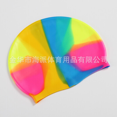 Cască de înot din silicon pentru adulți, rezistentă la apă, culoare gradient, șapcă de înot păr uscat pentru bărbați, femei, protejează urechile pălărie de înot Accesorii de înot