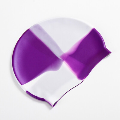 Cască de înot din silicon pentru adulți, rezistentă la apă, culoare gradient, șapcă de înot păr uscat pentru bărbați, femei, protejează urechile pălărie de înot Accesorii de înot