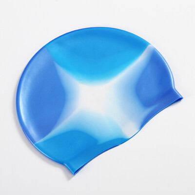 Cască de înot din silicon pentru adulți, rezistentă la apă, culoare gradient, șapcă de înot păr uscat pentru bărbați, femei, protejează urechile pălărie de înot Accesorii de înot