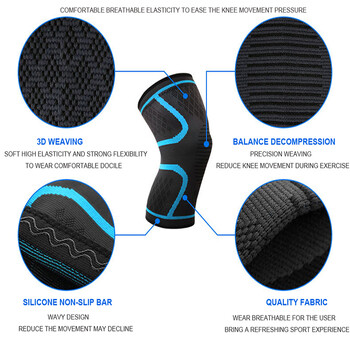 Πλεκτό Nylon Sport Care Breathable Joint Protect Knee Support Σιδεράκια Ελαστική συμπίεση Pain Relief KneePad Gym Fitness Sleeve