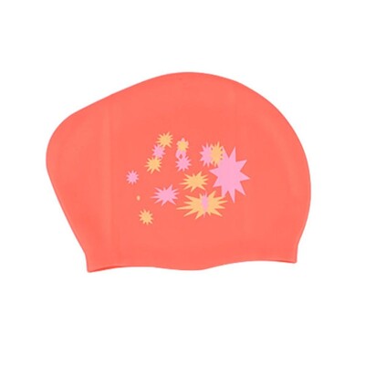 Cască de înot cu păr lung de mărime mare, la modă, model de stea elastică