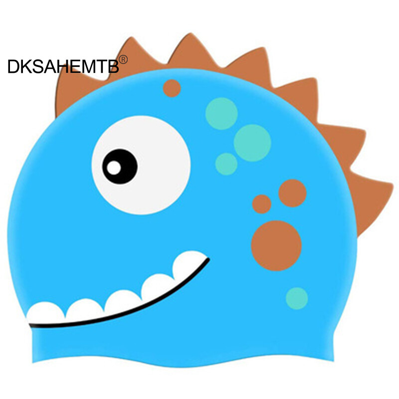 Nouă șapcă de înot din silicon din desene animate, impermeabilă, cu păr lung, pentru sport, pentru piscină, pentru adulți și copii, șapcă de înot elastică