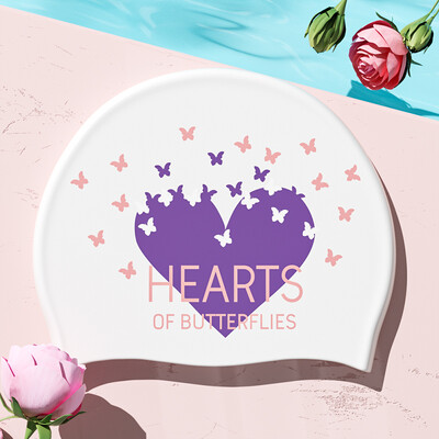 Nova elegantna silikonska kapa za plivanje, vodootporna, ne curi, kapa za plivanje s printom, bazen za tuširanje Održava kosu suhom