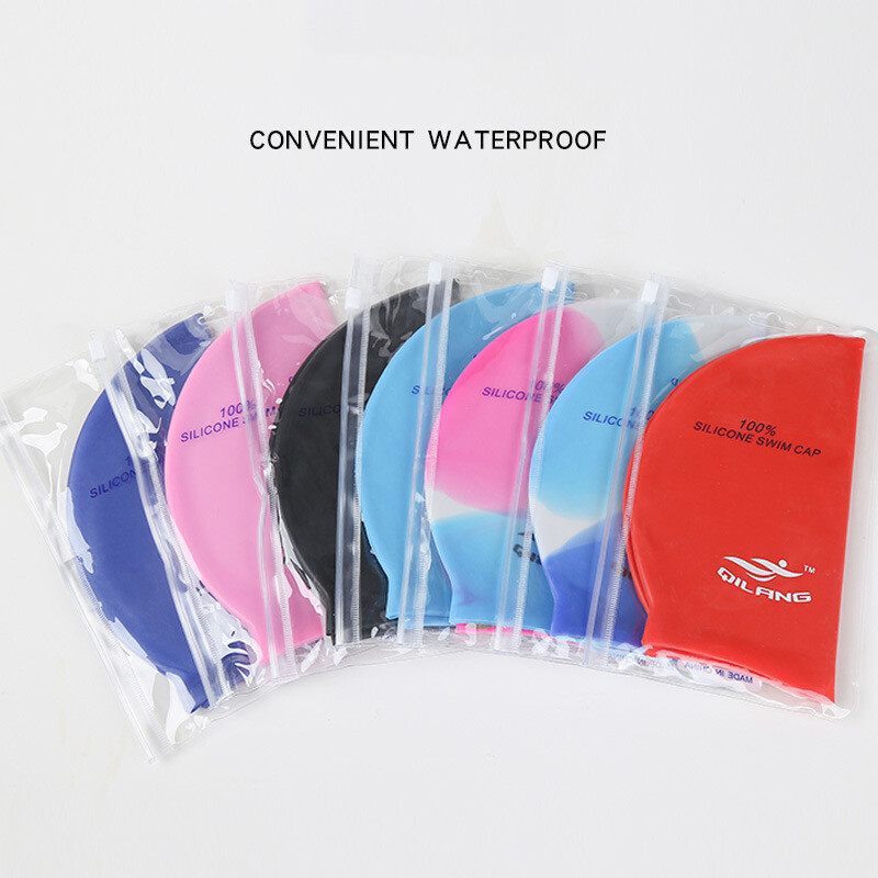 Cască de înot din silicon, impermeabilă, pălărie de înot pentru bărbați, femei, adulți, copii, păr lung, șepci de piscină, echipament de scufundări, șapcă elastică nou
