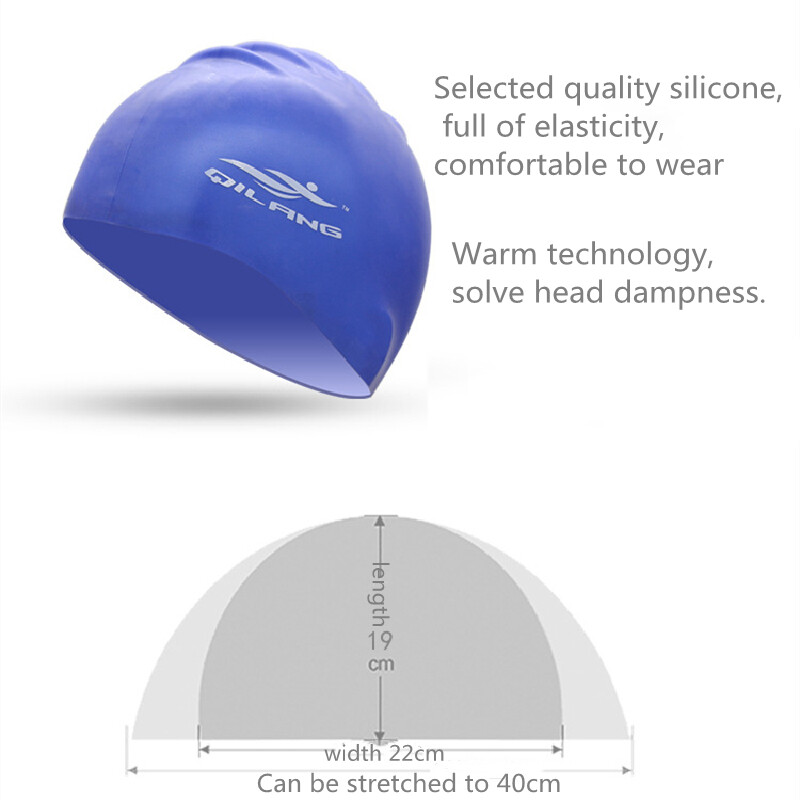 Cască de înot din silicon, impermeabilă, pălărie de înot pentru bărbați, femei, adulți, copii, păr lung, șepci de piscină, echipament de scufundări, șapcă elastică nou