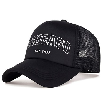 Лятна мъжка мрежеста бейзболна шапка Спорт на открито Chicago Letter Snapback шапка за жени Унисекс дишащи шапки Хип-хоп Шапки за шофьор на камион