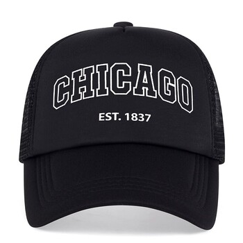 Лятна мъжка мрежеста бейзболна шапка Спорт на открито Chicago Letter Snapback шапка за жени Унисекс дишащи шапки Хип-хоп Шапки за шофьор на камион