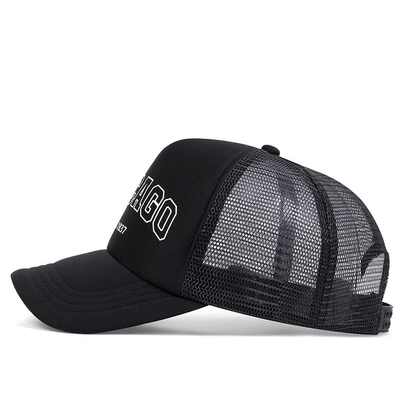 Șapcă de baseball din plasă de vară pentru bărbați, sport în aer liber, șapcă snapback cu litere Chicago, pentru femei, șepci unisex, respirabile, căciuli hip hop de camioner