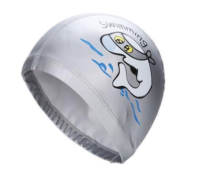 Șapcă de înot pentru copii, țesătură PU, impermeabilă, drăguț din desene animate, delfin, protejează urechile, părul lung, băieți, fete, șepci de piscină, pălărie