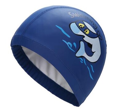 Șapcă de înot pentru copii, țesătură PU, impermeabilă, drăguț din desene animate, delfin, protejează urechile, părul lung, băieți, fete, șepci de piscină, pălărie