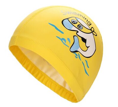Șapcă de înot pentru copii, țesătură PU, impermeabilă, drăguț din desene animate, delfin, protejează urechile, părul lung, băieți, fete, șepci de piscină, pălărie
