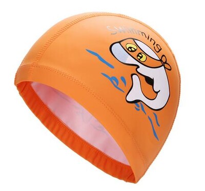 Șapcă de înot pentru copii, țesătură PU, impermeabilă, drăguț din desene animate, delfin, protejează urechile, părul lung, băieți, fete, șepci de piscină, pălărie