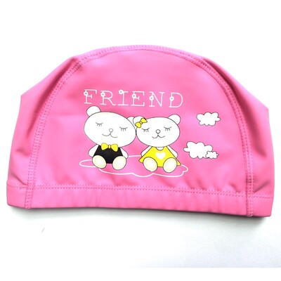 Șapcă de înot pentru copii, țesătură PU, impermeabilă, drăguț din desene animate, delfin, protejează urechile, părul lung, băieți, fete, șepci de piscină, pălărie