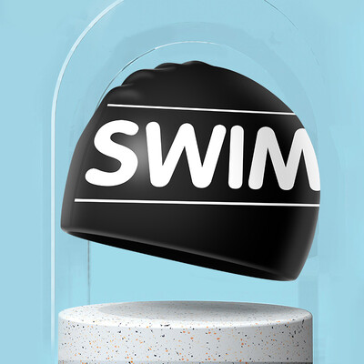 Șepci de înot imprimate pentru bărbați, femei, șepci de înot din silicon de dimensiuni mari, păr lung, protecție pentru urechi, șepci de înot pentru adulți, accesorii pentru piscină