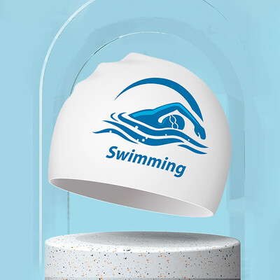 Șepci de înot imprimate pentru bărbați, femei, șepci de înot din silicon de dimensiuni mari, păr lung, protecție pentru urechi, șepci de înot pentru adulți, accesorii pentru piscină