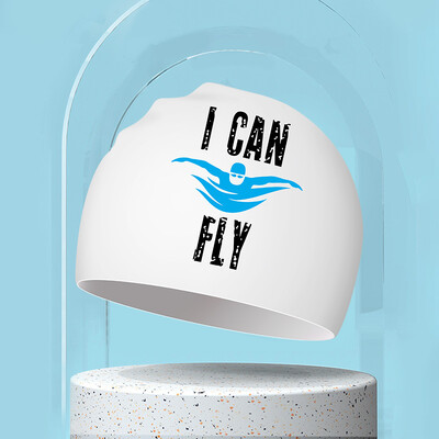 Șepci de înot imprimate pentru bărbați, femei, șepci de înot din silicon de dimensiuni mari, păr lung, protecție pentru urechi, șepci de înot pentru adulți, accesorii pentru piscină