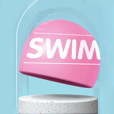 Șepci de înot imprimate pentru bărbați, femei, șepci de înot din silicon de dimensiuni mari, păr lung, protecție pentru urechi, șepci de înot pentru adulți, accesorii pentru piscină