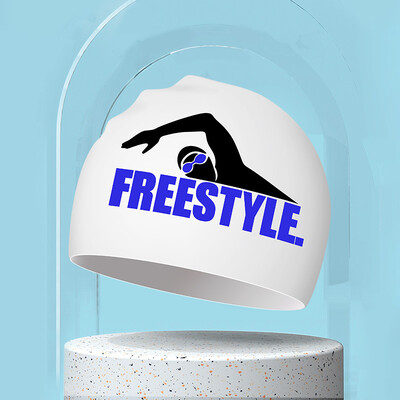 Șepci de înot imprimate pentru bărbați, femei, șepci de înot din silicon de dimensiuni mari, păr lung, protecție pentru urechi, șepci de înot pentru adulți, accesorii pentru piscină