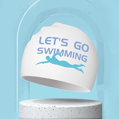 Șepci de înot imprimate pentru bărbați, femei, șepci de înot din silicon de dimensiuni mari, păr lung, protecție pentru urechi, șepci de înot pentru adulți, accesorii pentru piscină