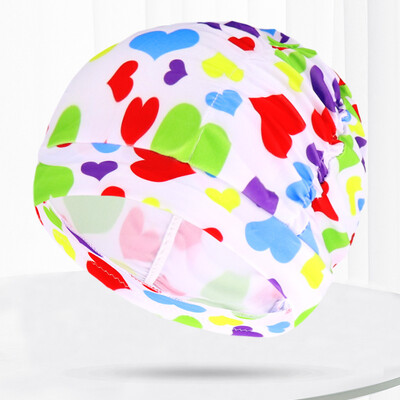 Дамски шапки за плуване от плат, плувен басейн, водни спортове, къпане, плисирана шапка, шапка с дълга коса, найлонов тюрбан, еластичен, цветя за възрастни с щампи