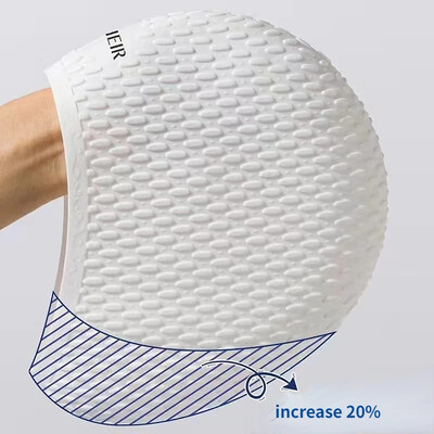 Cască de înot cu picătură de apă din silicon Cască de înot cu bule mărită pentru adulți, super elastică, impermeabilă, protecție pentru urechi