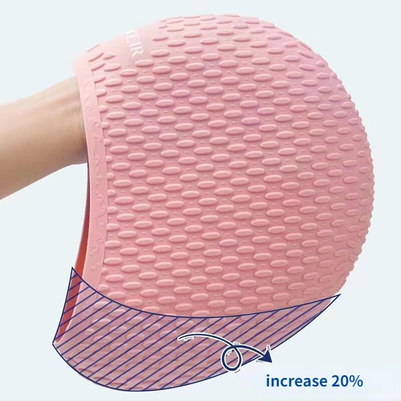 Cască de înot cu picătură de apă din silicon Cască de înot cu bule mărită pentru adulți, super elastică, impermeabilă, protecție pentru urechi
