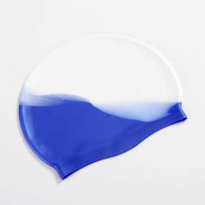 Bărbați, femei, șapcă de înot impermeabilă din silicon, culoare gradient, șapcă de înot pentru păr uscat, pentru adulți, protejează urechile, pălărie de înot, accesorii pentru înot