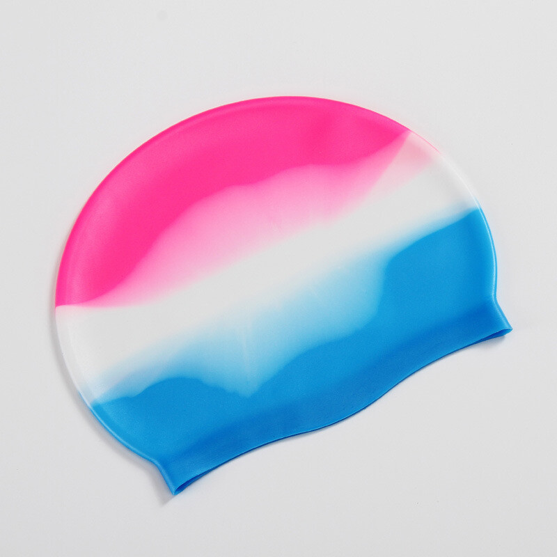 Bărbați, femei, șapcă de înot impermeabilă din silicon, culoare gradient, șapcă de înot pentru păr uscat, pentru adulți, protejează urechile, pălărie de înot, accesorii pentru înot