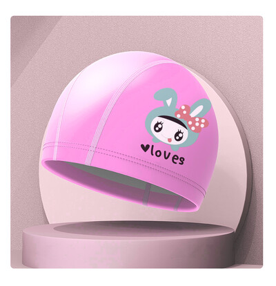 Căciulă de înot pentru copii, drăguță, impermeabilă, cu elasticitate ridicată, cu protecție pentru urechi, pălărie de înot pentru băieți, fete, desene animate, accesorii de înot pentru copii