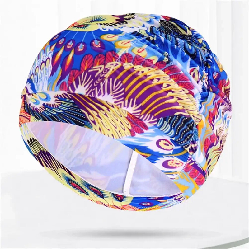 1PC kapa za plivanje Vruća rasprodaja Visoko elastična slobodna veličina s printom duge kose Sportska kapa za bazen Najlonski dijelovi turbana za vodene sportove